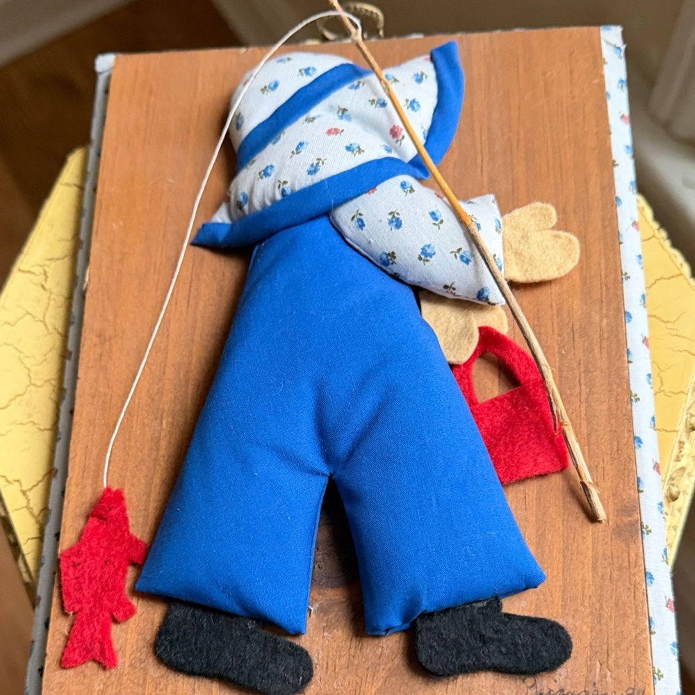 Handmade Blue Fisherman Wall Hanging